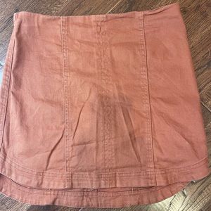 Burnt Orange Tight Mini Skirt with Zip up in the Back
